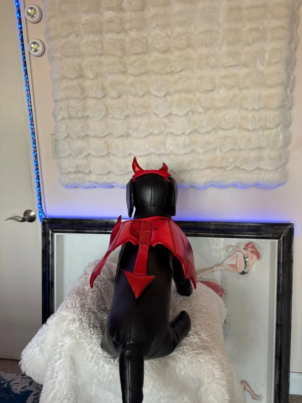 Red Metallic Pet Costume Cape for Dogs - Decorative Harness Halloween costume